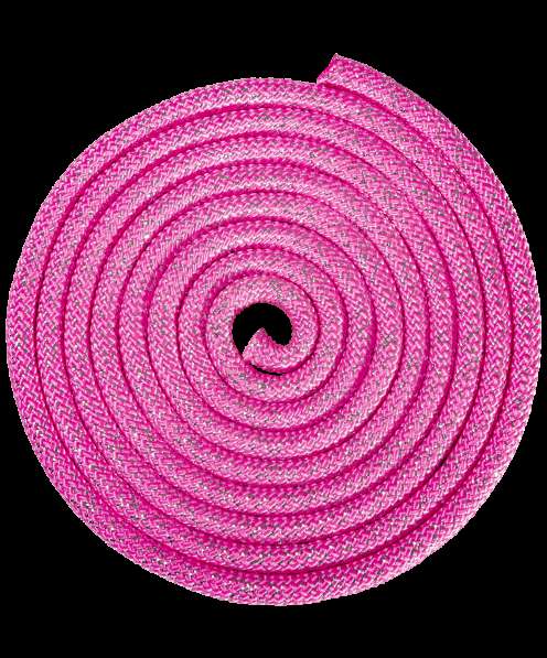 Скакалка для художественной гимнастики RGJ-304, 3м, розовый/серебряный, с люрексом в Сочи фото 3