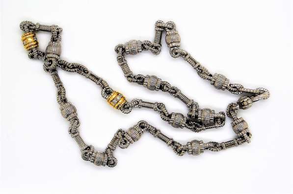 Ожерелье Judith Ripka с бриллиантами. Серебро и золото 18k