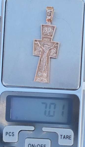 Нательный золотой крестик распятие, золото 585 проба в Ставрополе фото 3
