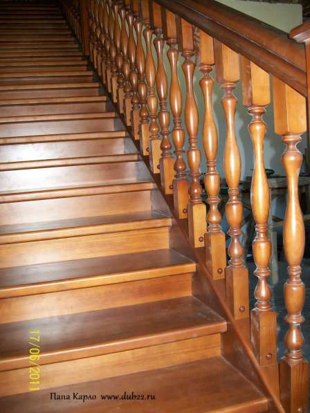 Деревянные лестницы в коттедж в Барнауле фото 16