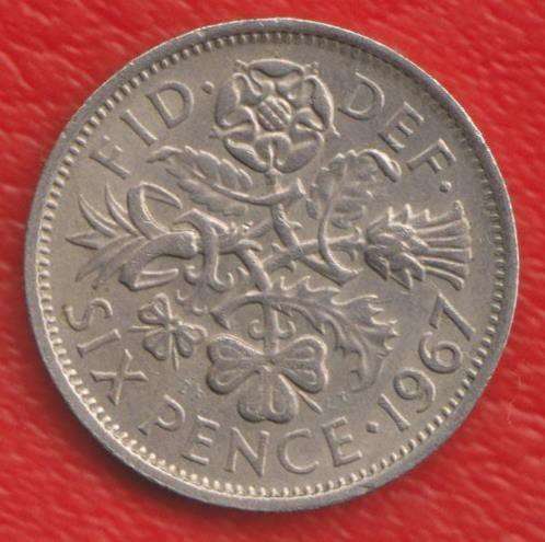 Великобритания Англия 6 пенни 1967 г. Елизавета II