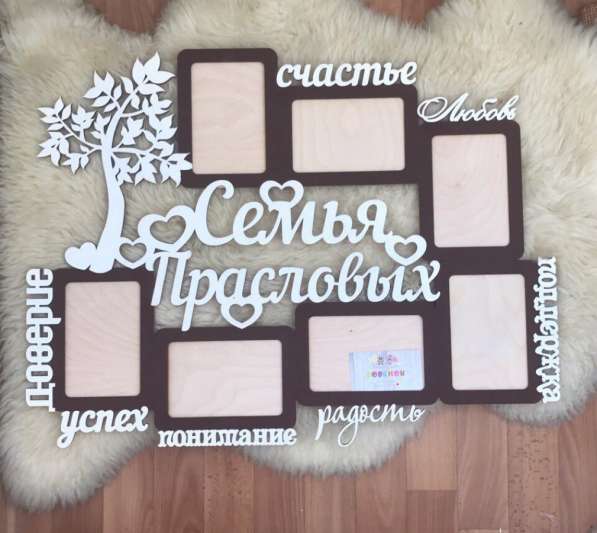 Семейная фоторамка на заказ фамилией в Москве