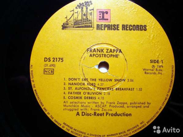 Пластинка виниловая Frank Zappa - Apostrophe (') в Санкт-Петербурге фото 5