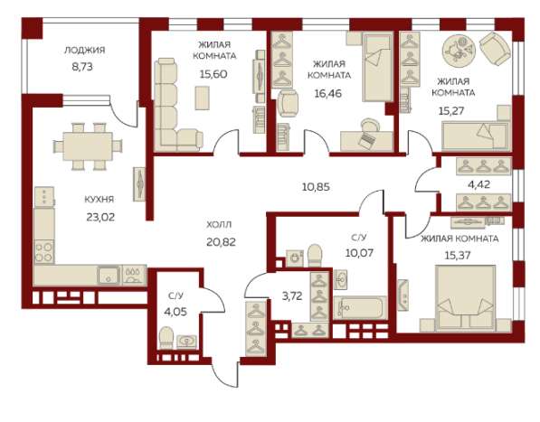 4-комн. квартира Престиж-класса, ул. Азина 31, Центр! в Екатеринбурге фото 10