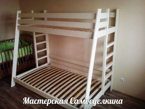 Кровать двухъярусная из натурального дерева в Новосибирске фото 4