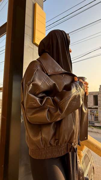 Бомбер кожаный