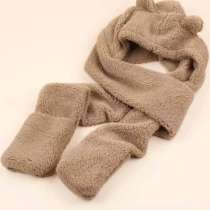 Шапка с ушками, шарфом, перчатками, в Санкт-Петербурге