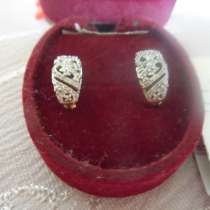 Золотые серьги с бриллиантами, в Тюмени