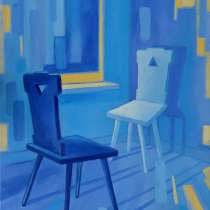 Картина "Синие стулья", холст, масло, 50*70 см, в Калининграде