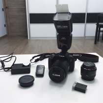 Фотокамера Canon 800D + 2 объектива + вспышка + год гарантии, в г.Алматы